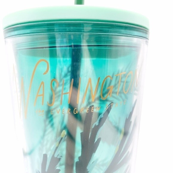 Starbucks Venti Cold Cup Washington the Evergreen State Tumbler Green 24 fl oz - Picture 5 of 13